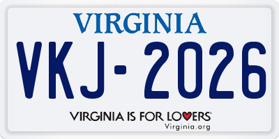 VA license plate VKJ2026