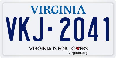 VA license plate VKJ2041