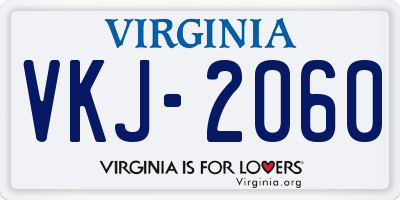 VA license plate VKJ2060
