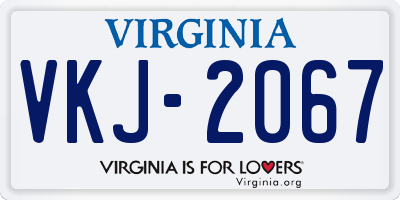 VA license plate VKJ2067