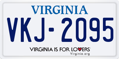 VA license plate VKJ2095