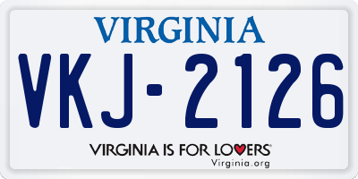 VA license plate VKJ2126