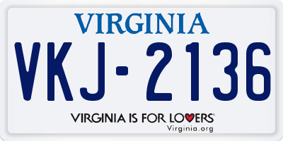 VA license plate VKJ2136
