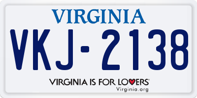 VA license plate VKJ2138