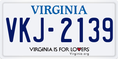VA license plate VKJ2139