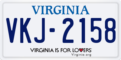 VA license plate VKJ2158