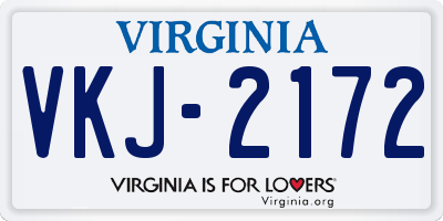 VA license plate VKJ2172