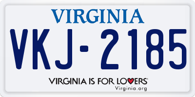 VA license plate VKJ2185