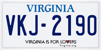 VA license plate VKJ2190