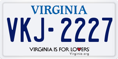 VA license plate VKJ2227