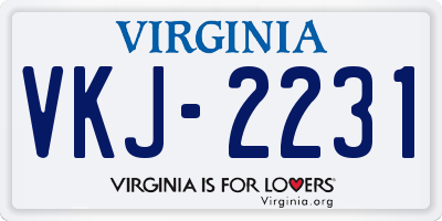 VA license plate VKJ2231
