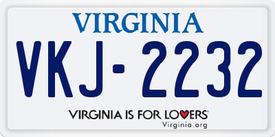 VA license plate VKJ2232