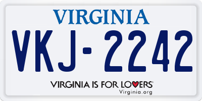 VA license plate VKJ2242