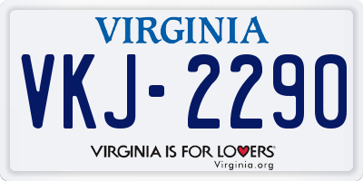 VA license plate VKJ2290