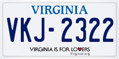 VA license plate VKJ2322