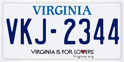 VA license plate VKJ2344