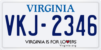 VA license plate VKJ2346