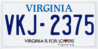 VA license plate VKJ2375