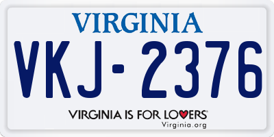 VA license plate VKJ2376
