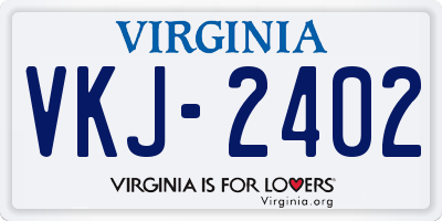 VA license plate VKJ2402