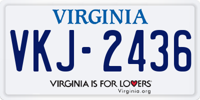 VA license plate VKJ2436