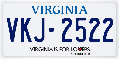 VA license plate VKJ2522