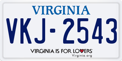 VA license plate VKJ2543