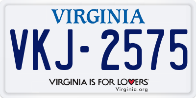 VA license plate VKJ2575
