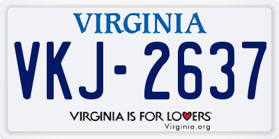 VA license plate VKJ2637