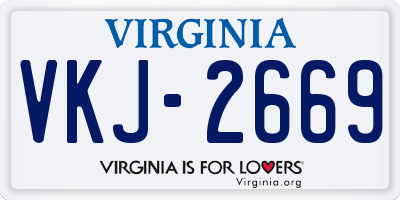 VA license plate VKJ2669