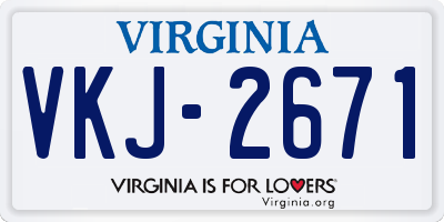 VA license plate VKJ2671