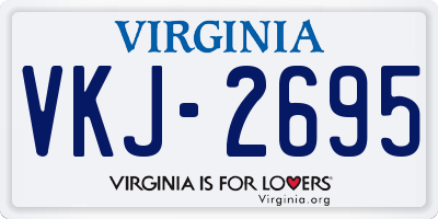 VA license plate VKJ2695