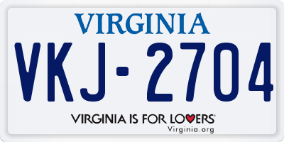 VA license plate VKJ2704