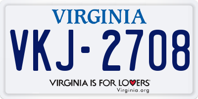 VA license plate VKJ2708