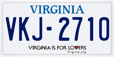 VA license plate VKJ2710