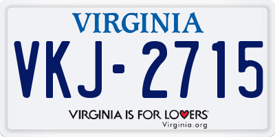 VA license plate VKJ2715