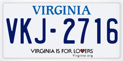 VA license plate VKJ2716