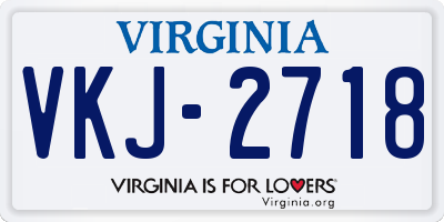 VA license plate VKJ2718