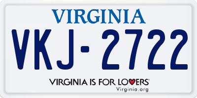 VA license plate VKJ2722