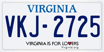 VA license plate VKJ2725