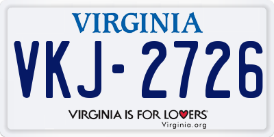 VA license plate VKJ2726