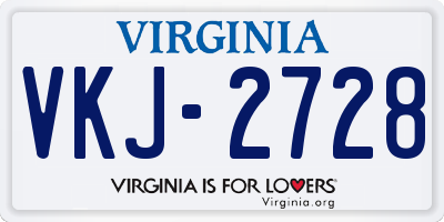 VA license plate VKJ2728