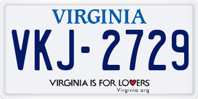 VA license plate VKJ2729