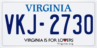 VA license plate VKJ2730