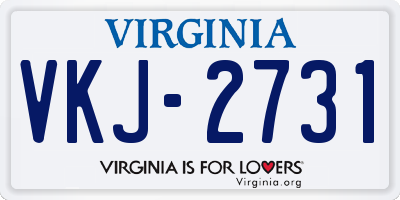 VA license plate VKJ2731