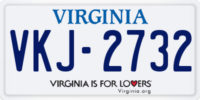 VA license plate VKJ2732