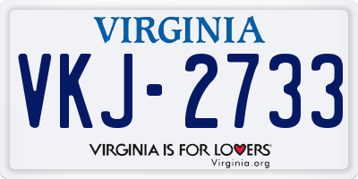 VA license plate VKJ2733