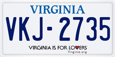 VA license plate VKJ2735