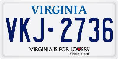 VA license plate VKJ2736