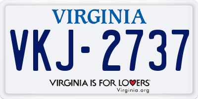 VA license plate VKJ2737